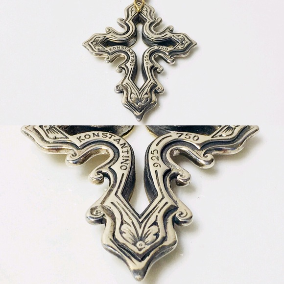 Konstantino 925 18k Lg Hebe Cross Enhancer Pendant - Picture 4 of 8